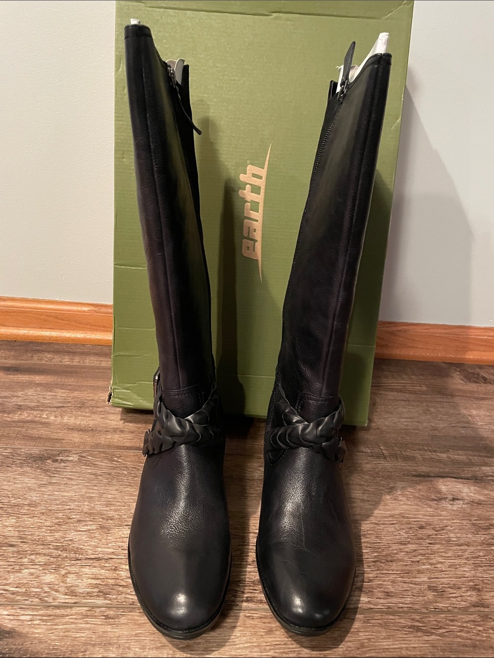 Black Leather Knee-High Boots NWT!